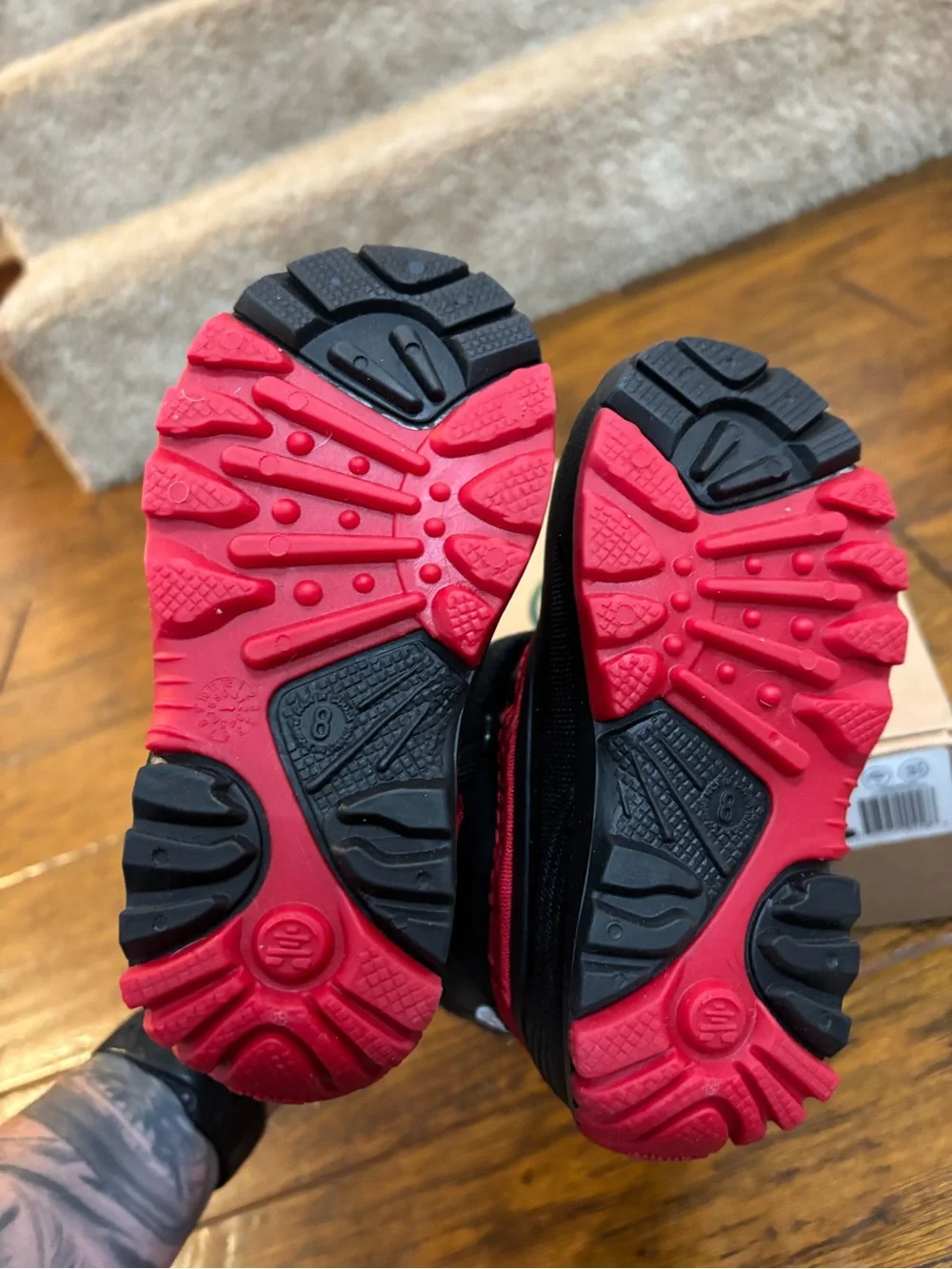 Kamik Kids Gray and Red Waterproof Snow Boots